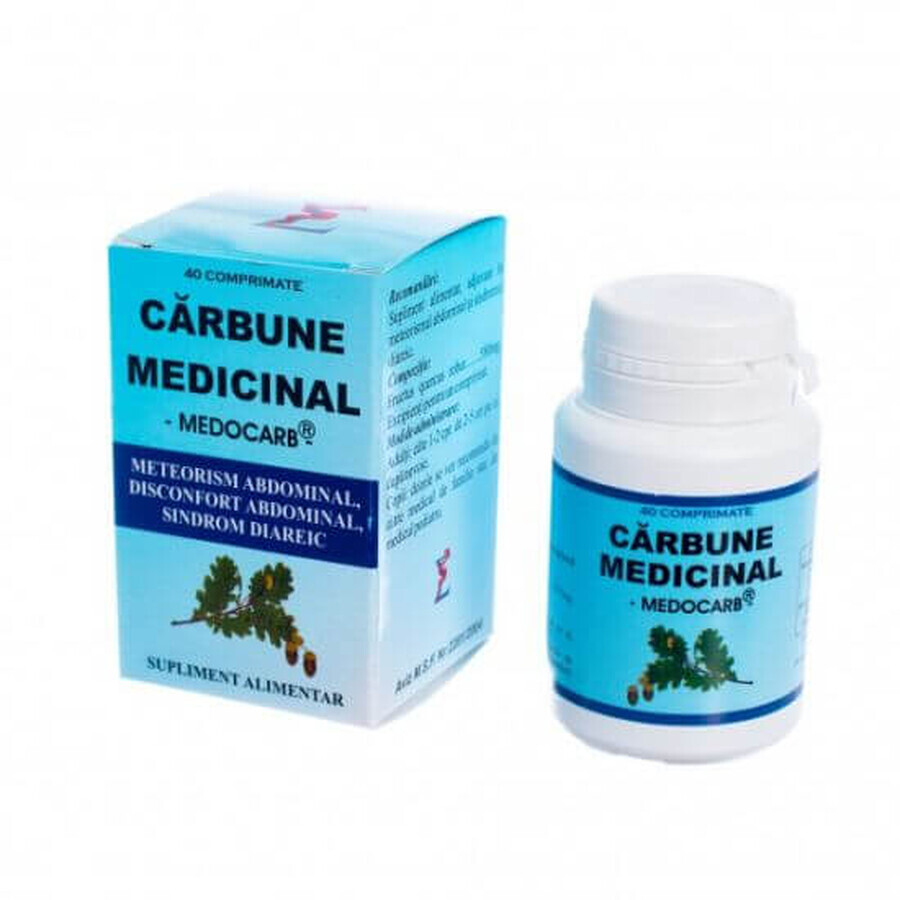 Cărbune medicinal, 40 comprimate, Elidor