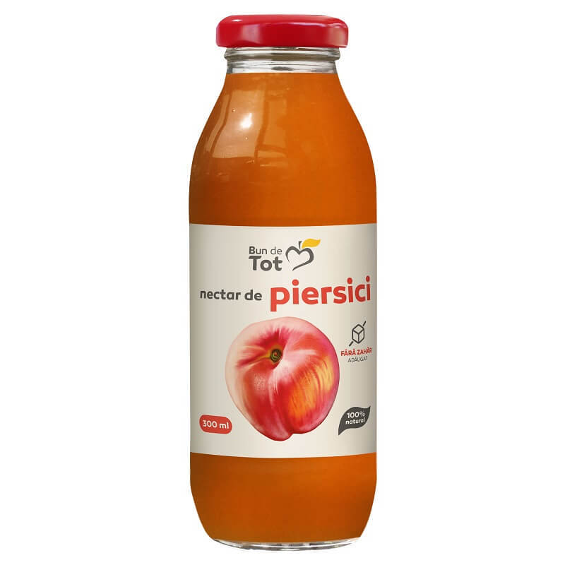 Nectar de piersici fara zahar Bun de Tot, 300 ml, Dacia Plant