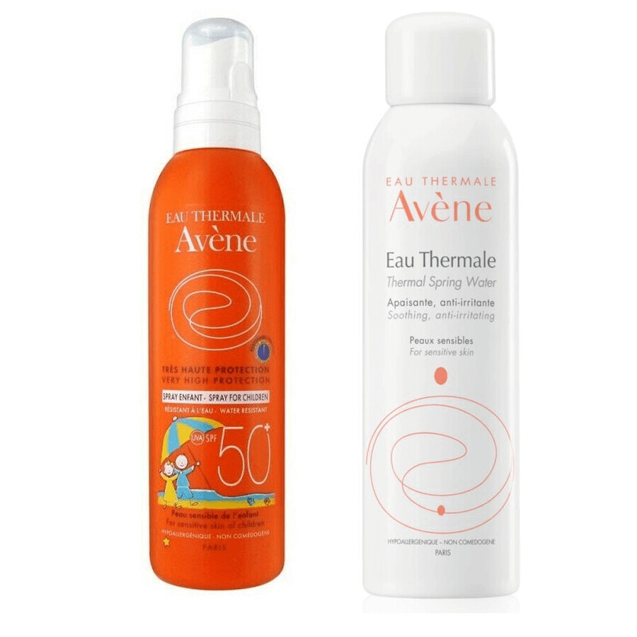 Oferta Pachet Avene Protecție solară pentru copii SPF 50+ și Apa Termală spray, Pierre Fabre