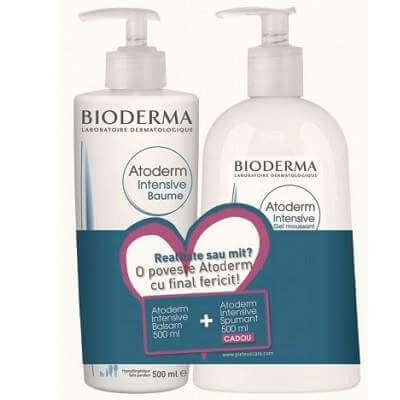 Ofertă Pachet Balsam și Gel Spumant Atoderm Intensive cadou, +0luni, Bioderma