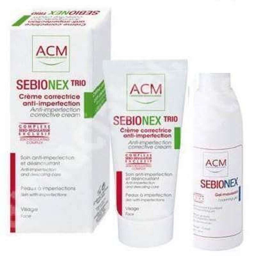 Oferta Pachet Crema antiacnee Sebionex Trio 40ml și Gel spumant de curățare Sebionex 200 ml, ACM