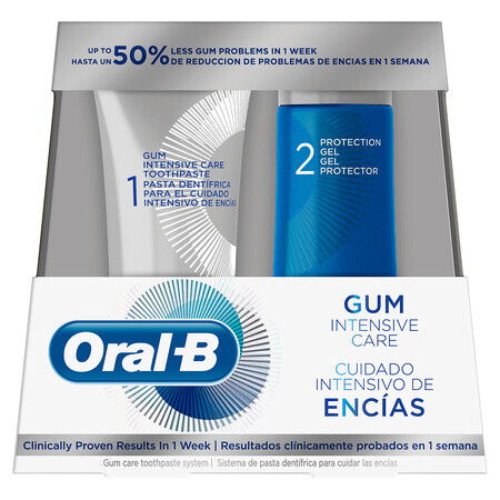 Ofertă Pachet de Îngrijire, Pastă de dinti Gum Intensive Care 85ml si Gel de protectie 63 ml, Oral B