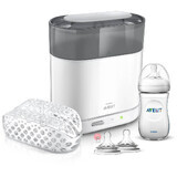 Oferta pachet, Sterilizator 4in1 SCF286/03 + Biberon natural Soft SCF033/17 260 ml, si Tetina natural SCF045/27 2 buc, Philips Avent