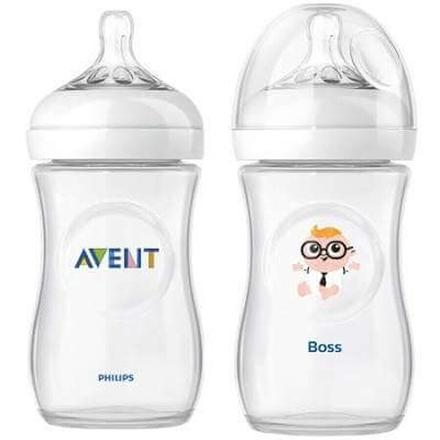 Pachet - Biberon Natural 260 ml + Biberon Boss, SCF693/17, Philips Avent