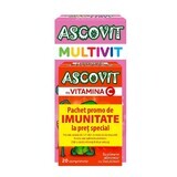 Pachet imunitate Ascovit multivit zmeura 60cp + Ascovit capsuni 20cp, Omega Pharma