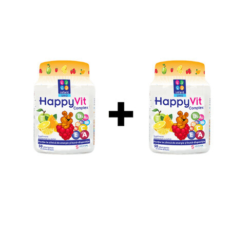 Pachet Infant UNO HappyVit Complex, 50jeleuri, 1+1, Solacium