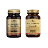 Pachet vitamin B12 1000 ug 100 tablete + Magnesium cu B6 100 trablete, Solgar