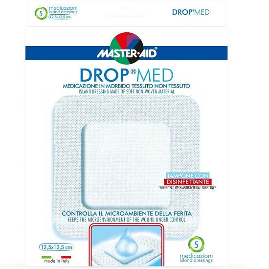 Pansament postoperator Drop Med 12, 5x12.5cm, 5 buc, Pietrasanta Pharma