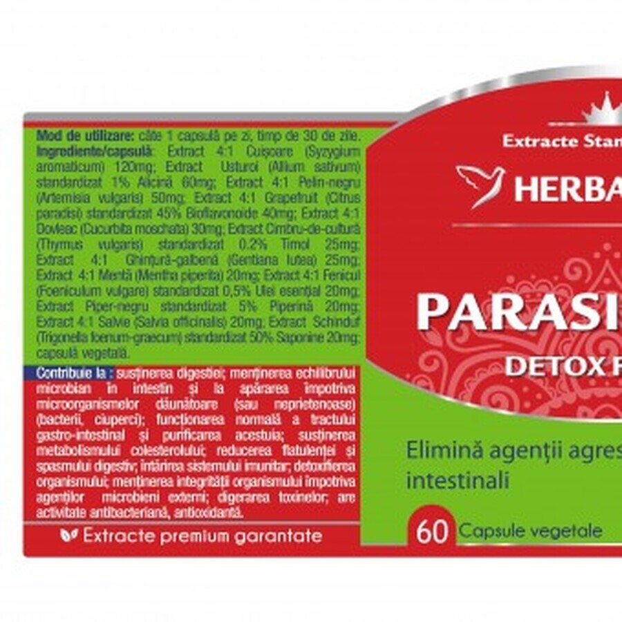 Parasites 12 Detox Forte, 60 capsule, Herbagetica