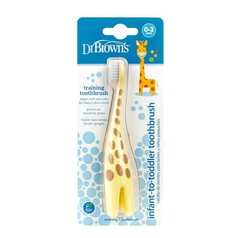 periuta electrica copii 0 3 ani Periuta de dinti pentru copii Super Soft Girafa, 0-3 ani, Dr. Browns