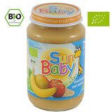 Piure Bio Mix de fructe cu ovaz, +7luni, 190g, SunBaby Food