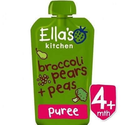 Piure Eco din brocoli, para si mazare, +4luni, 120g, Ella’s Kitchen Mama si copilul