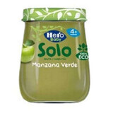Piure ecologic de mere verzi Solo, +4luni, 120g, Hero Baby