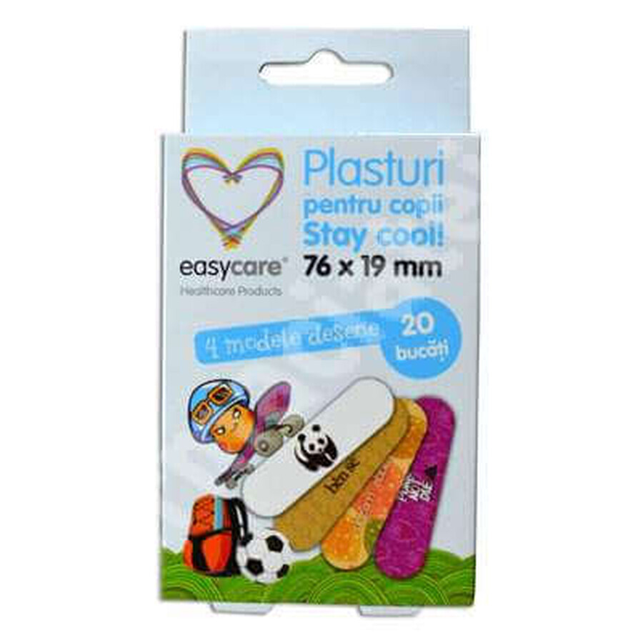 Plasturi pentru copii, Stay Cool, 76x19 mm, 20 bucăți, EasyCare