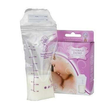 Pungi pentru stocarea laptelui matern, 350ml, 20 buc, Baby Bruin