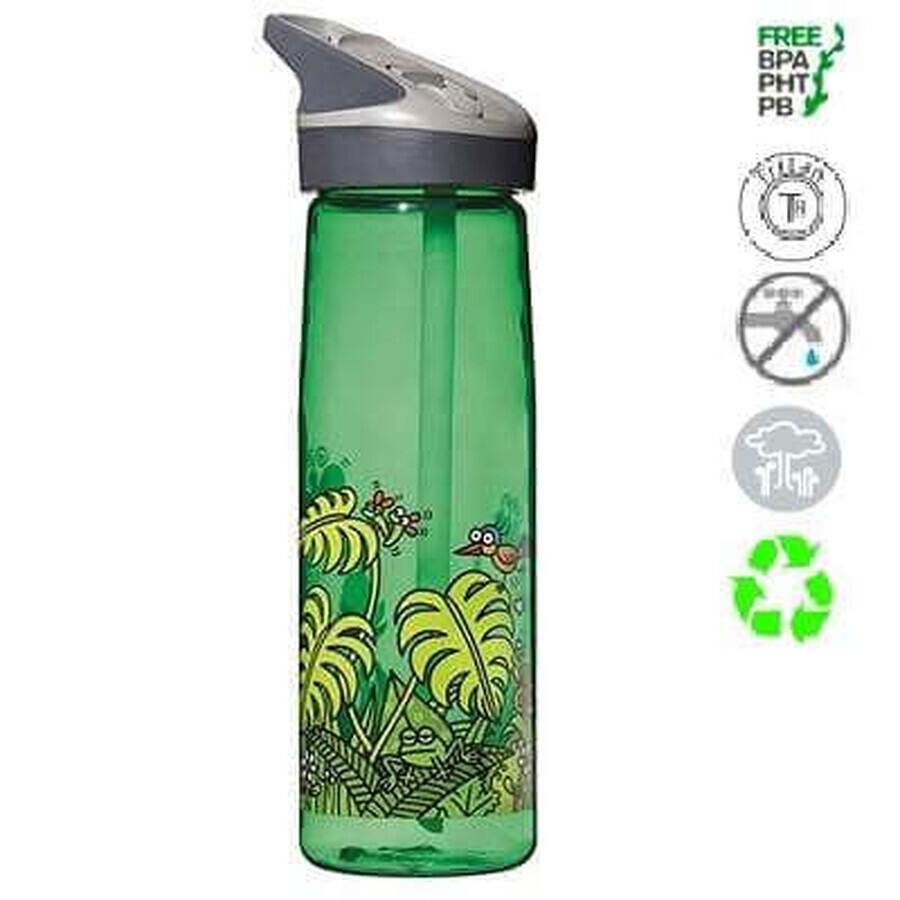 Recipient din Tritan cu capac automat, verde, 750ml, Laken