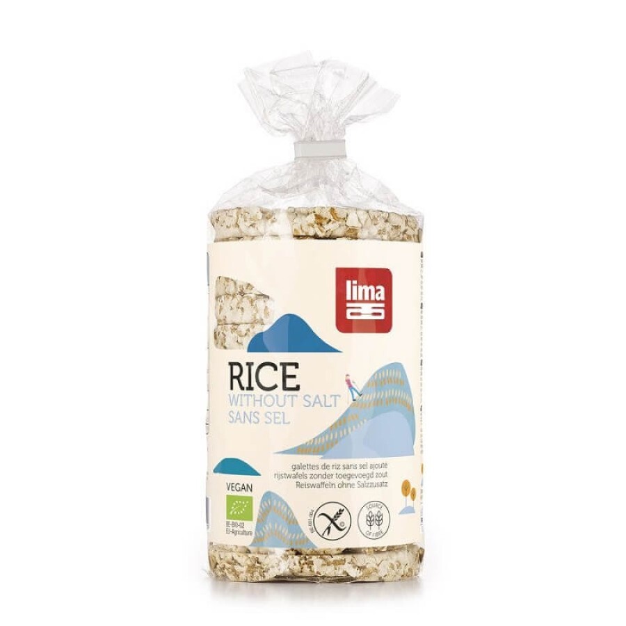 Rondele din orez expandat fara sare, 100 gr, Lima