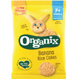 Rondele ecologice Bio din orez cu banane si mere, +7 luni, Organix