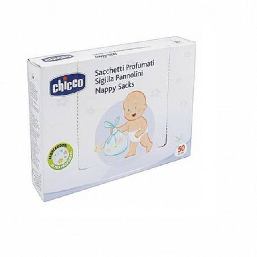 Saculeti parfumati pentru scutece, 50 bucati, Chicco