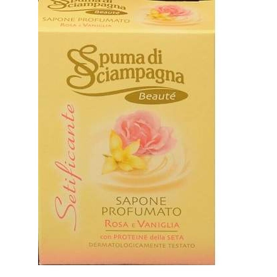 Săpun cu sericină, parfum de trandafr și vanilie, 100G, Spuma Di Sciampagna