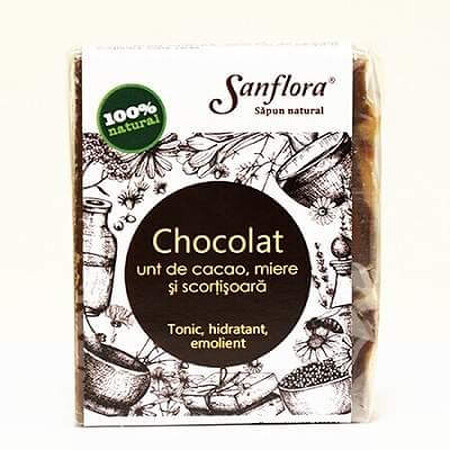 Săpun natural cu unt de cacao, miere și scorțișoară, 100 g, Sanflora