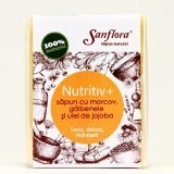 Săpun Natural, Nutritiv plus, Cu morcov, Galbenele și ulei de jojobba, 100 g, Sanflora