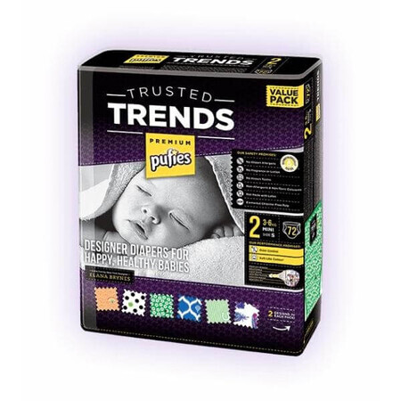 Scutece nr.2 Pufies Trends Mini, 3-6 Kg, 72 buc, Ficosota Sintez