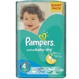 Scutece Nr.4 Active Baby Dry, 8-14 Kg, 132buc, Pampers
