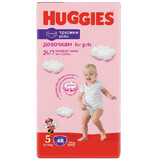 Pantaloni per pannolini Ragazza n. 5, 12-17 kg, 48 pezzi, Huggies