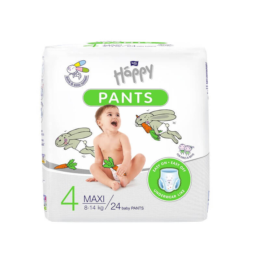 Scutece Pants Maxi Nr. 4, 8-14 kg, 24 bucati, Happy