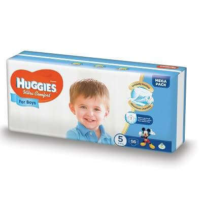 Scutece Ultra Comfort Boy Nr. 5, 12- 22 Kg, 56 bucati, Huggies