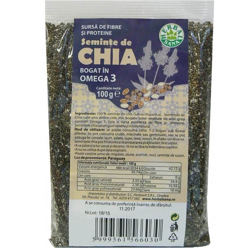 la ce sunt bune semințele de chia Seminte de chia, 500 g, Herbal Sana