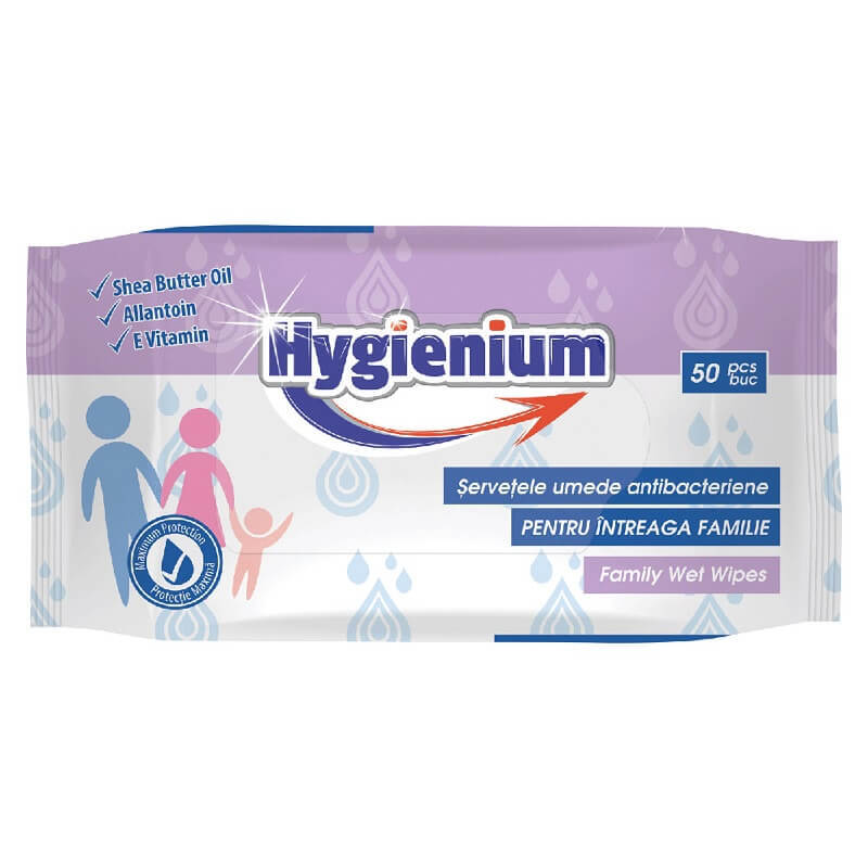 Servetele umede antibacteriene, 50 bucati, Hygienium