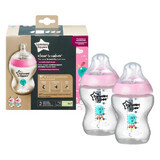 Set 2 biberoane Close to Nature, +0 luni, 260 ml, Tommee Tippee