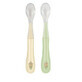 Set 2 lingurite din silicon Baby Vanilla Pearl-Mint Green, +4 luni, Rotho BabyDesign