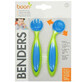 Set linguriță și furculiță - Benders, albastru cu verde, B10128, Boon
