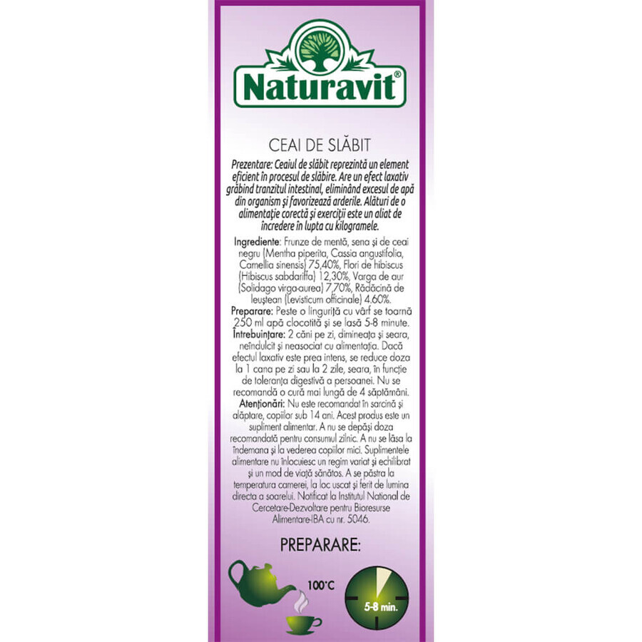 Thé Minceur, 50 g, Naturavit