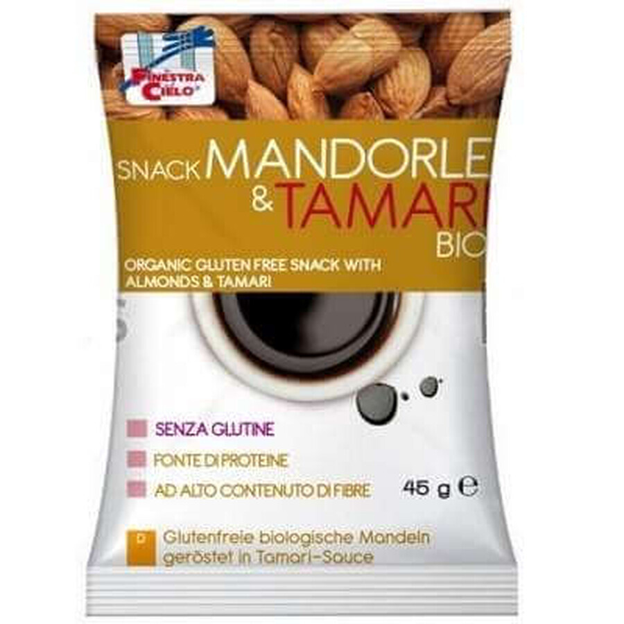 Snack cu migdale și sos tamari, 450 g, La Finestra Sul Cielo