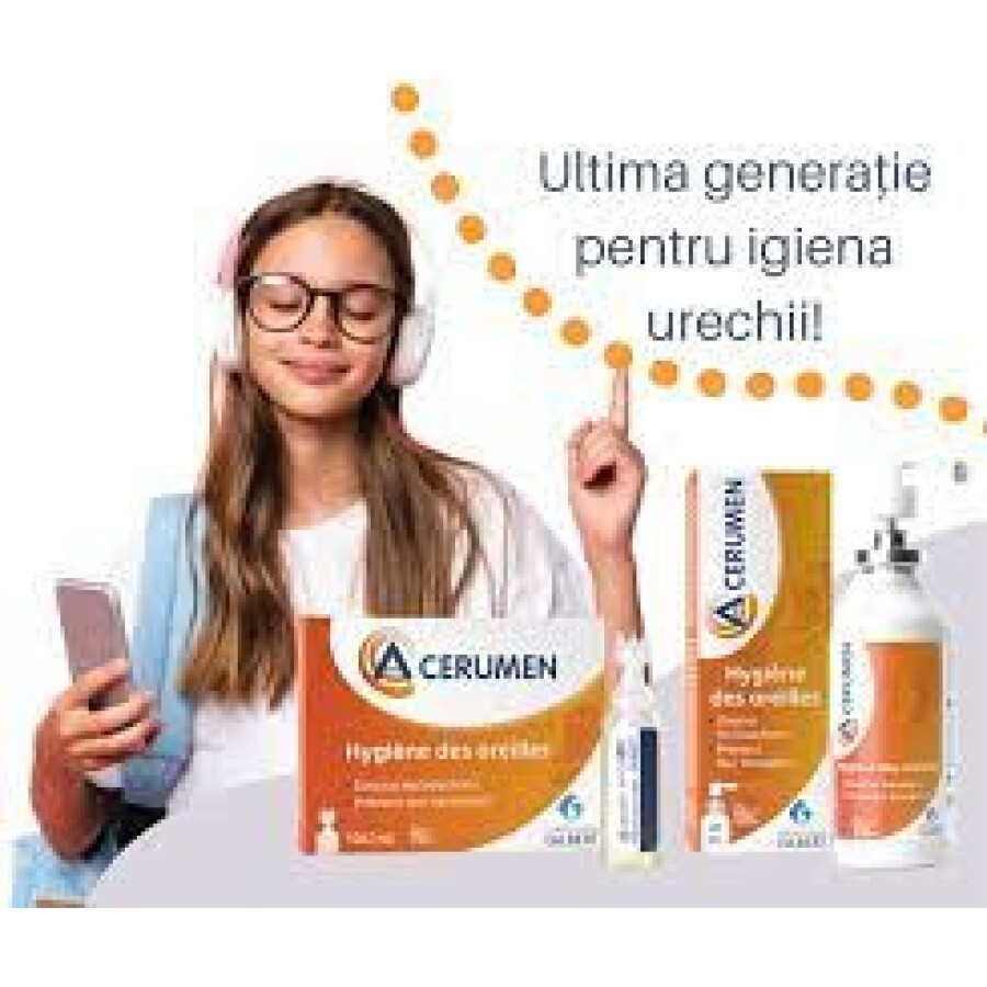 Spray pentru igiena urechilor, A-Cerumen, 40 ml, Gilbert