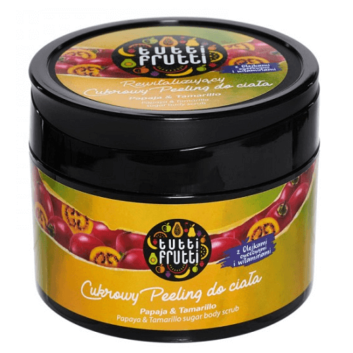 Sugar scrub Papaya si Tamarillo Tutti Frutti, 300 ml, Farmona