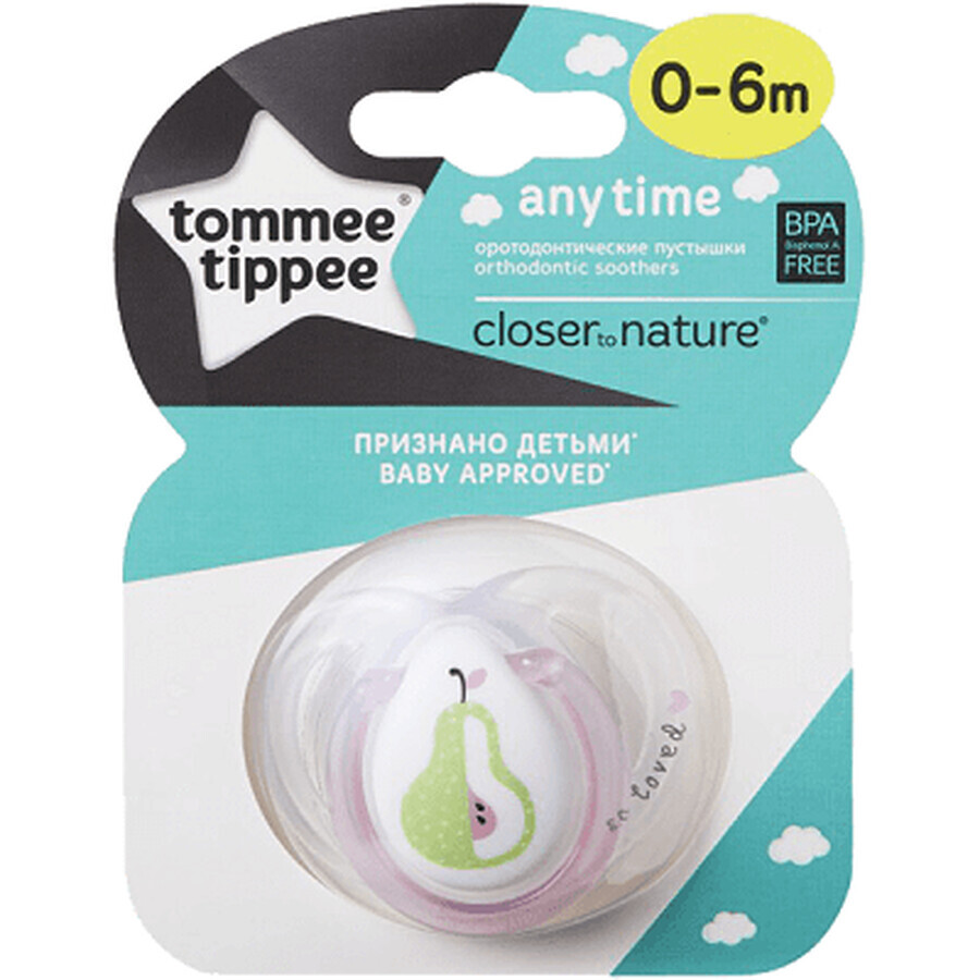 Suzeta ortodontica din silicon Any time, 0-6 luni, 43336563, Tomme Tippee