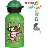 Termos Hit inox cu ventil Sport Verde, 350ml, Laken