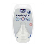 Tetină physiologică silicon cu sistem avansat anti-colici, cu  flux rapid, 4 luni, 2 buc, 20845-7, Chicco