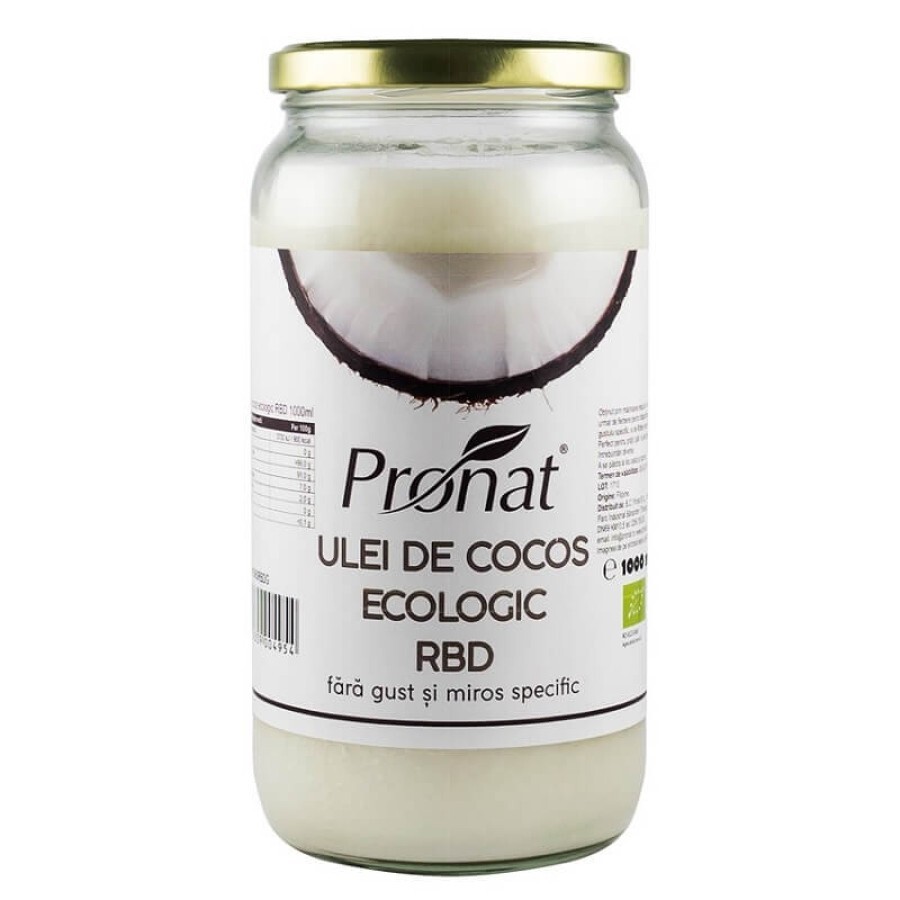 Ulei de cocos Eco RBD, 1000 ml, Pronat recenzii