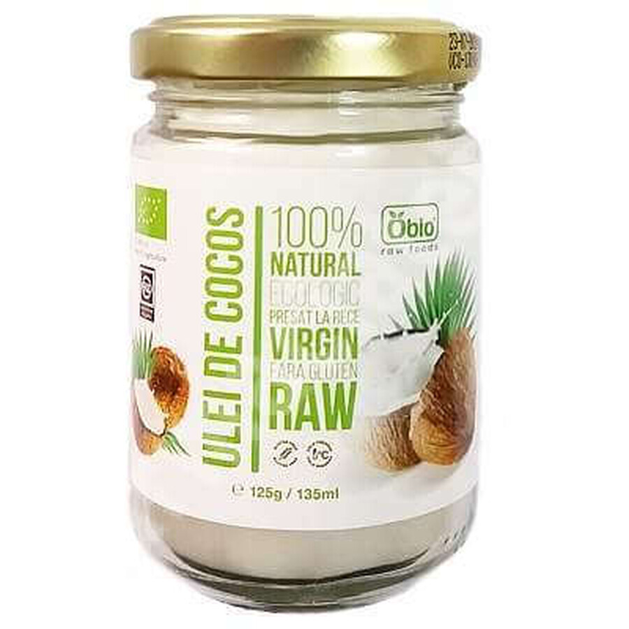 Ulei de cocos virgin, Raw și Bio, 125 g, Obio