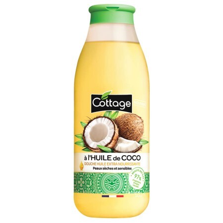 Ulei de dus cu cocos, pentru piele uscata, 560 ml, Cottage