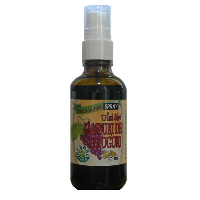 Ulei din samburi de struguri cu pulverizator, 50 ml, Herbal Sana