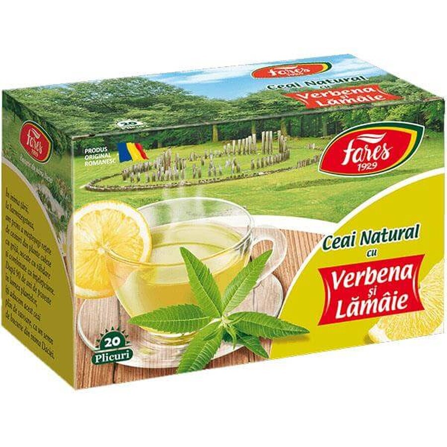 Ceai natural cu verbena si lamaie, 20 plicuri, Fares
