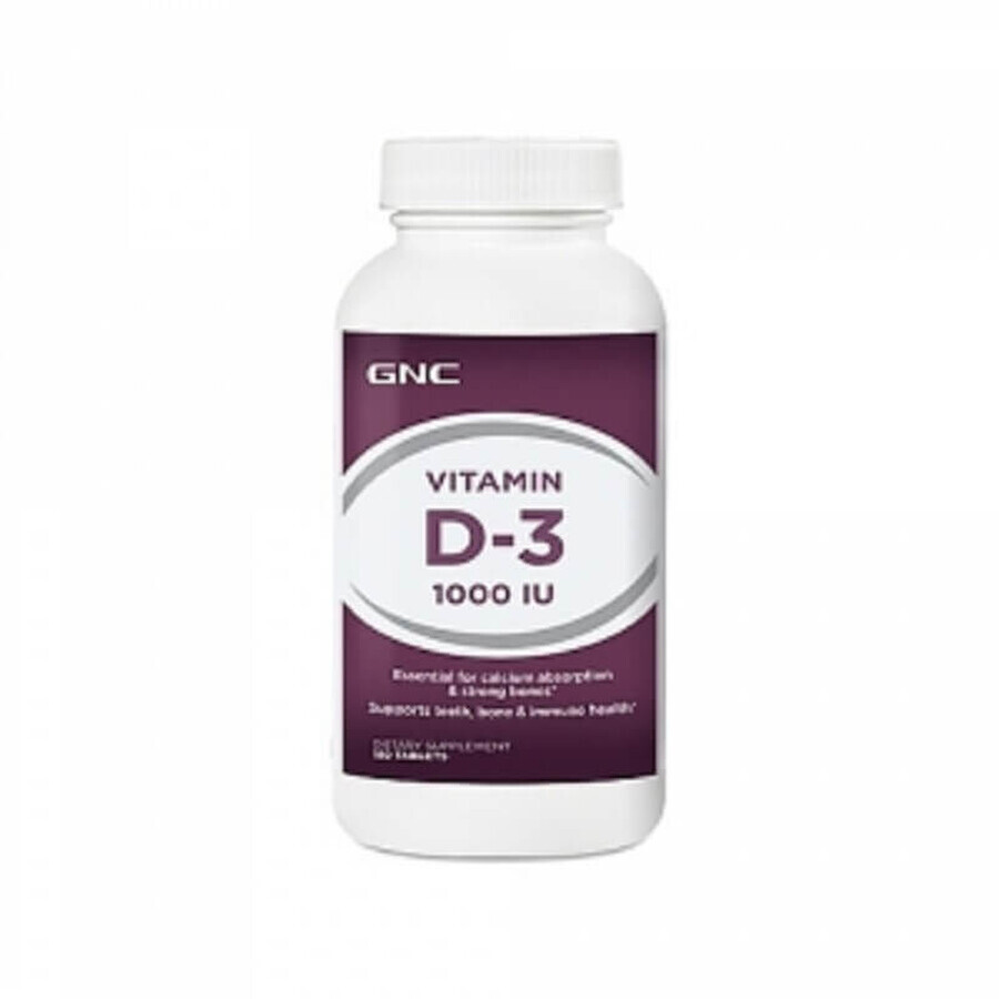 Vitamina D3 1000 IU, 180 tablete, GNC