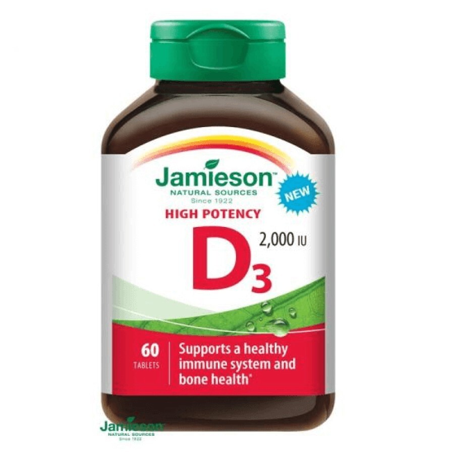 Vitamina D3 50 mcg 2000UI, 60 tablete, Jamieson recenzii
